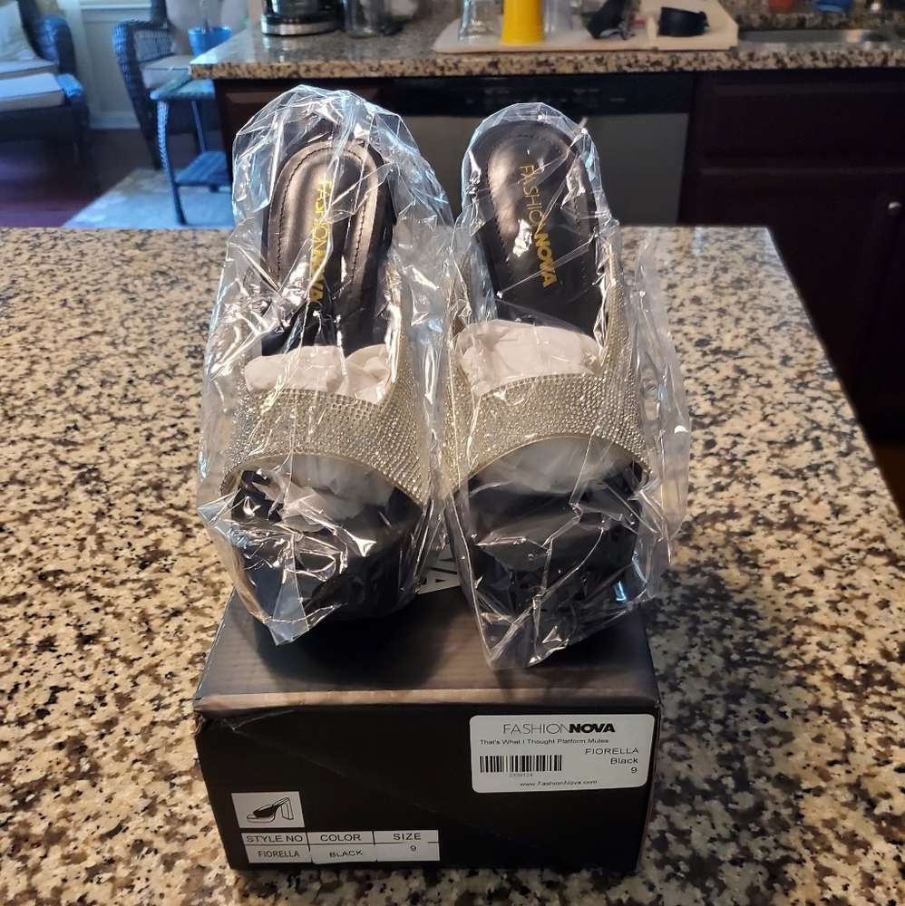 Woman's platform mules heels